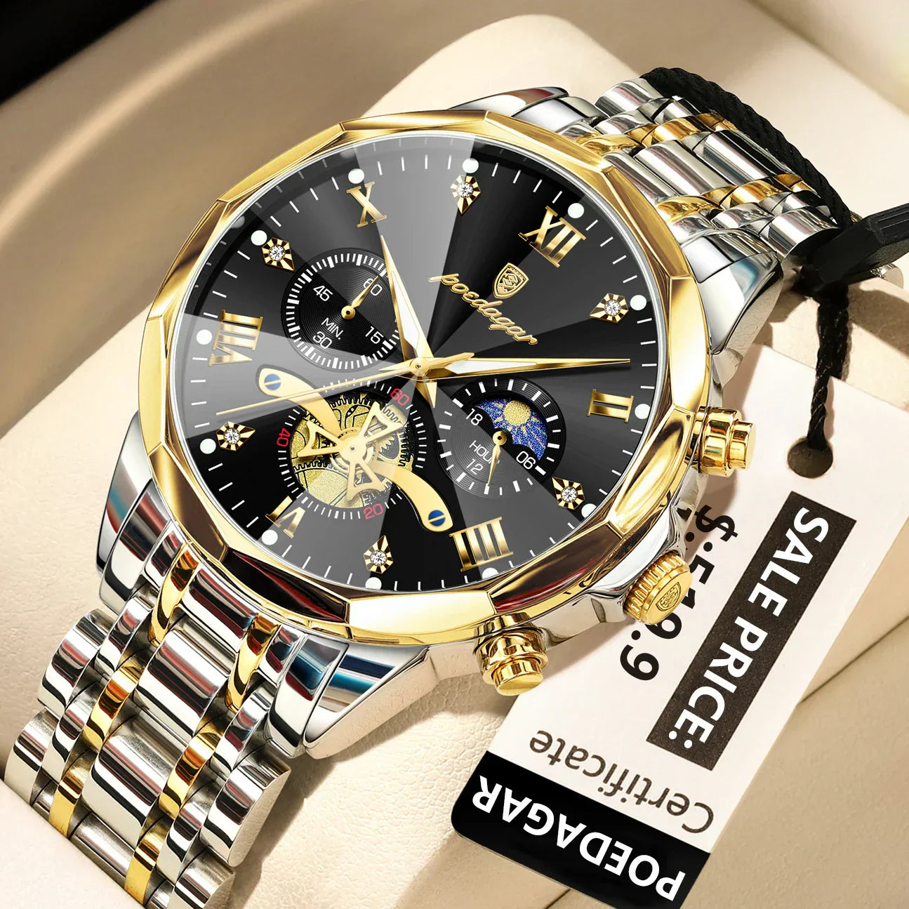 POEDAGAR Chrono Classic Watch