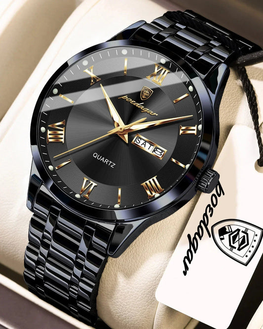 POEDAGAR Classic Day-Date Watch