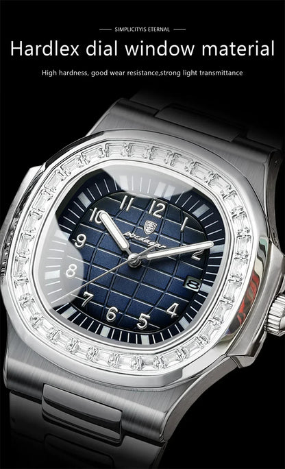 POEDAGAR Royal Grid Luxury Watch