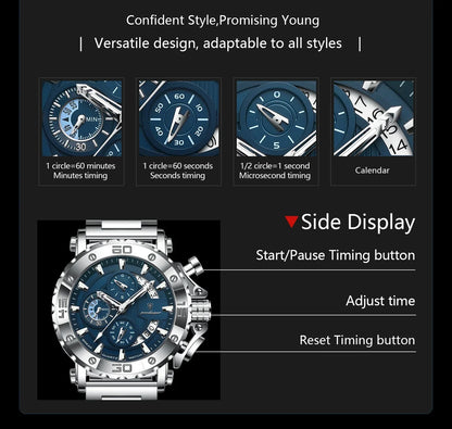 POEDAGAR Titan Chronograph Watch